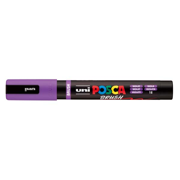 POSCA PC5BR Brush Tip Paint Markers, Violet