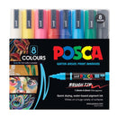 Black POSCA PC5BR Brush Tip Paint Markers, Assorted Colours, 8Pk Paint Markers