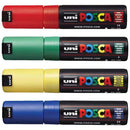 White Smoke Posca PC7M Paint Markers, Assorted Colours, 4Pk Paint Markers