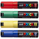 White Smoke Posca PC8K Paint Markers, Assorted Colours, 4Pk Paint Markers