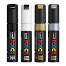 White Smoke Posca PC8K Paint Markers, Black, White, Gold, Silver, 4Pk Painting