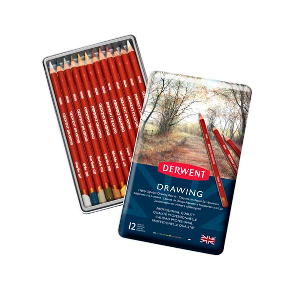 Derwent Drawing Pencils Tin 12