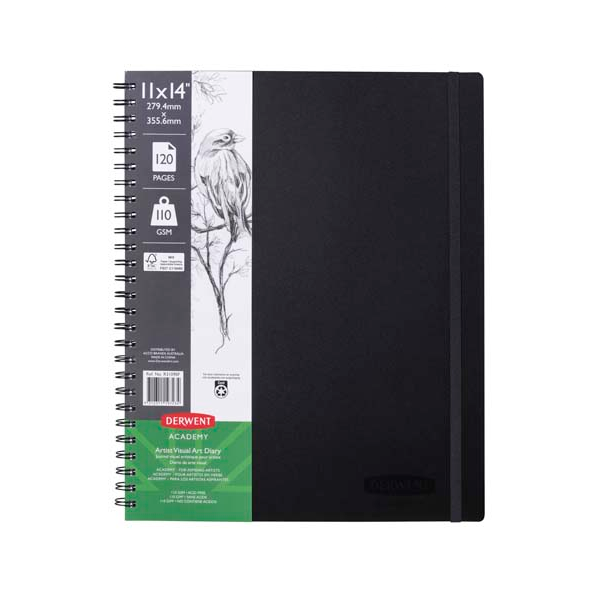 Derwent Academy Visual Art Diary, 11x14, Portrait, 110gsm, 120pg