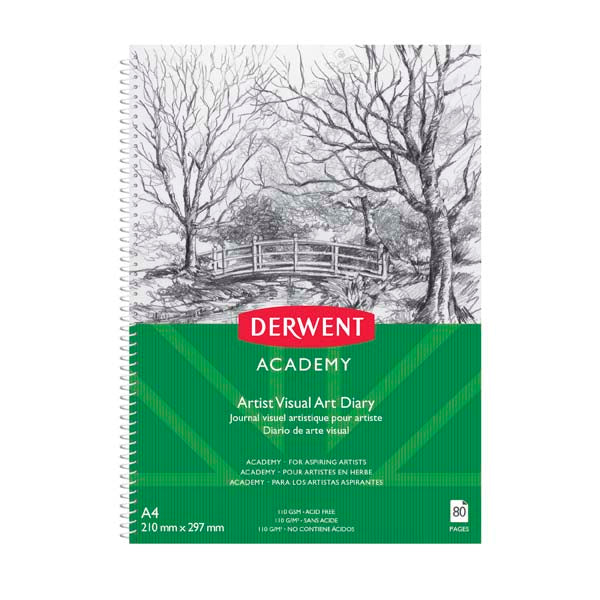 Derwent Academy Visual Art Diary, A4, Portrait, 110gsm, 80pg