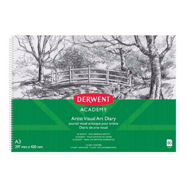 Derwent Academy Visual Art Diary, A3, Landscape,  110gsm, 80pg