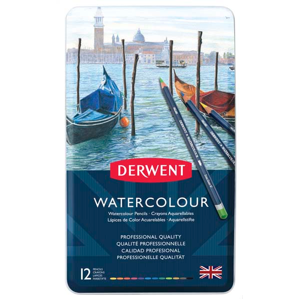 Derwent Watercolour Pencils, Tin 12