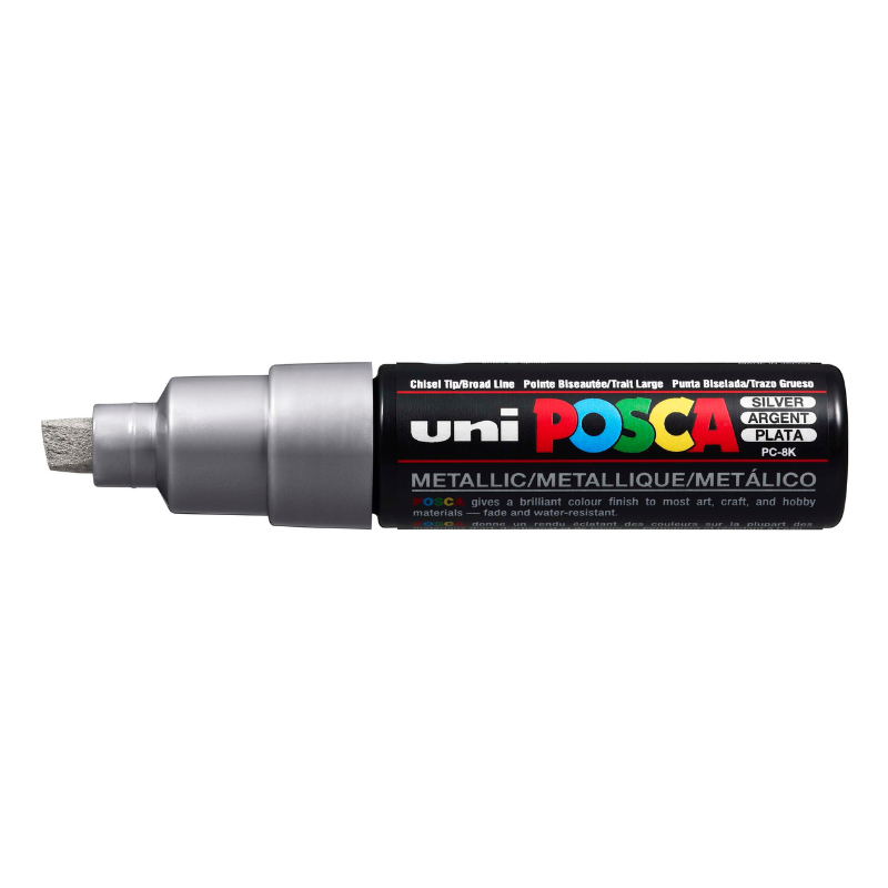 Posca PC 8K Bold Chisel Tip Paint Marker, Silver
