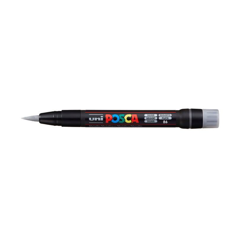 Posca PCF 350 Flexible Brush Tip Paint Marker, Silver