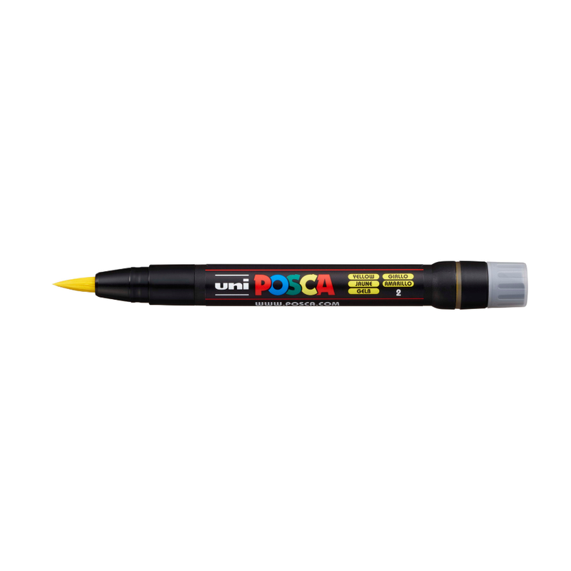 Posca PCF 350 Flexible Brush Tip Paint Marker, Yellow