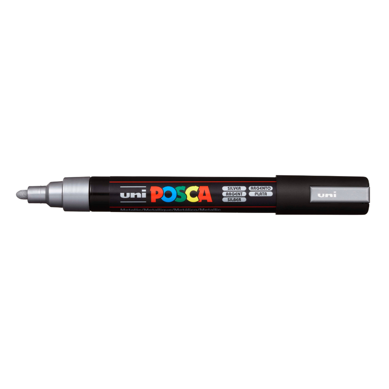 Posca PC-5M Medium Bullet Tip Paint Marker, Silver