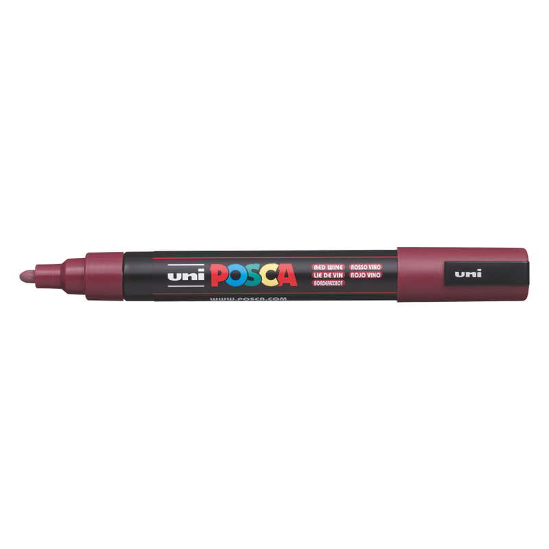 Posca PC-5M Medium Bullet Tip Paint Marker, Red Wine