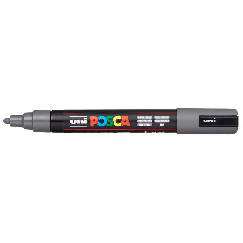 Posca PC-5M Medium Bullet Tip Paint Marker, Deep Grey