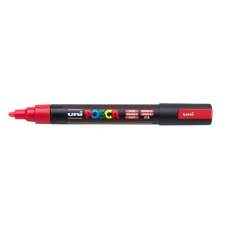 Posca PC-5M Medium Bullet Tip Paint Marker, Fluoro Red