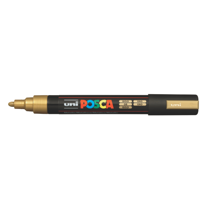 Posca PC-5M Medium Bullet Tip Paint Marker, Gold
