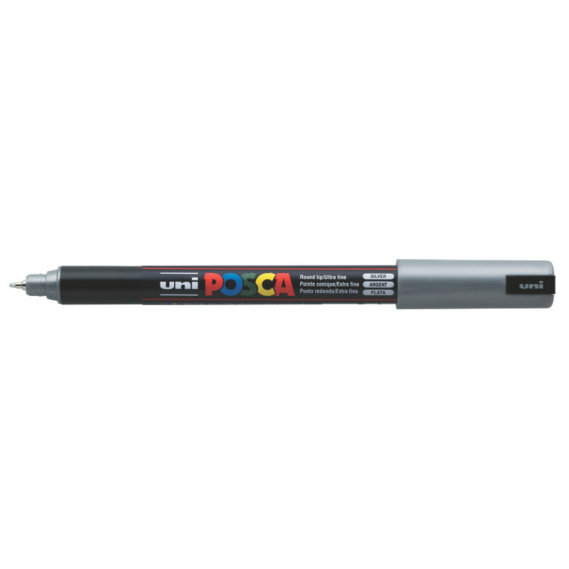Posca PC 1MR Ultra Fine Bullet Tip Paint Marker, Silver