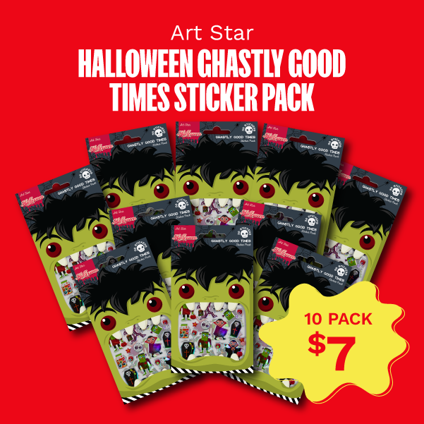 Art Star Halloween Ghastly Good Times Sticker Pack 180 x 105mm