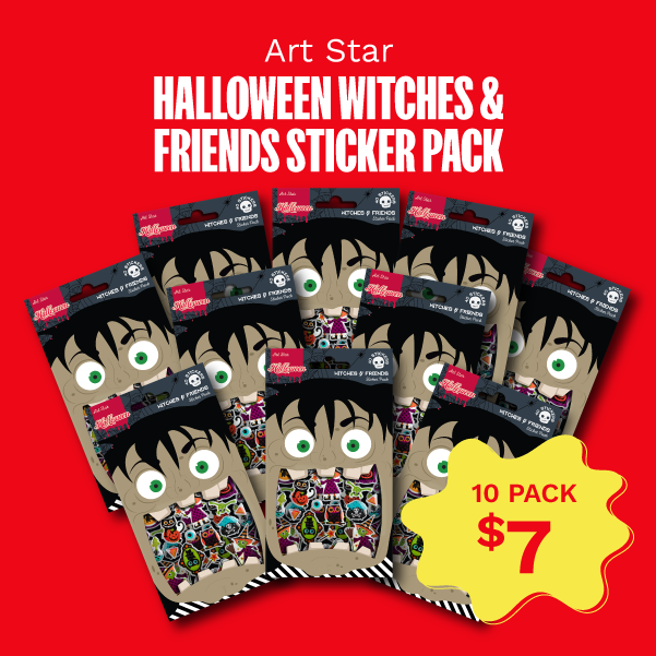 Art Star Halloween Witches and Friends Sticker Pack 180 x 105mm