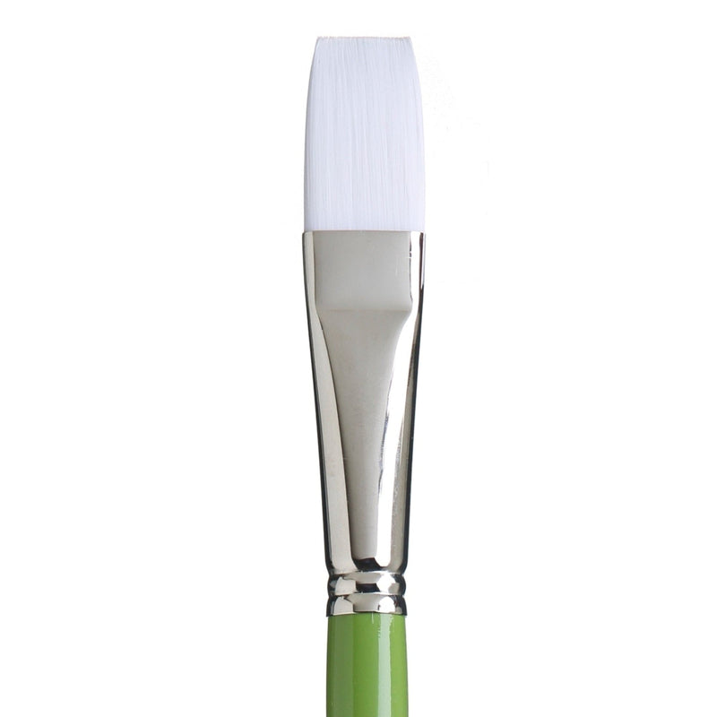Princeton Snap 9800 Synthetic White  Long Handle Brush, Flat Size 4