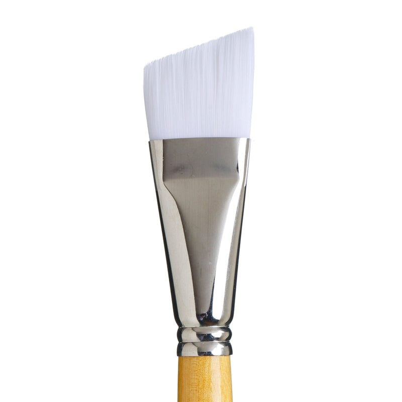 Princeton Snap 9850 Synthetic White Short Handle Brush, Ang Shader Size 3/4IN