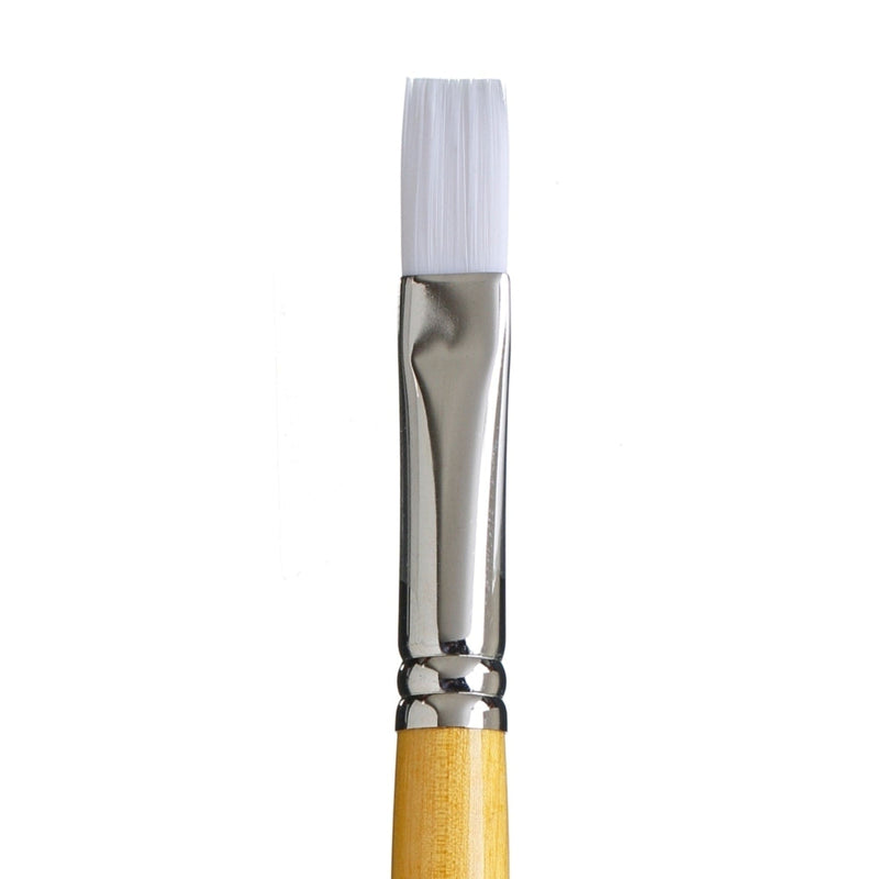Princeton Snap 9850 Synthetic White Short Handle Brush, Flat Shader Size 6