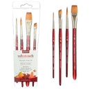White Smoke Princeton Velvetouch 3900 Synthetic Long Handle Brush, Professional 4PC Set Paint Brushes