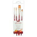 White Smoke Princeton Velvetouch 3950 Synthetic Short Handle Brush Professnal 4PC Set Paint Brushes