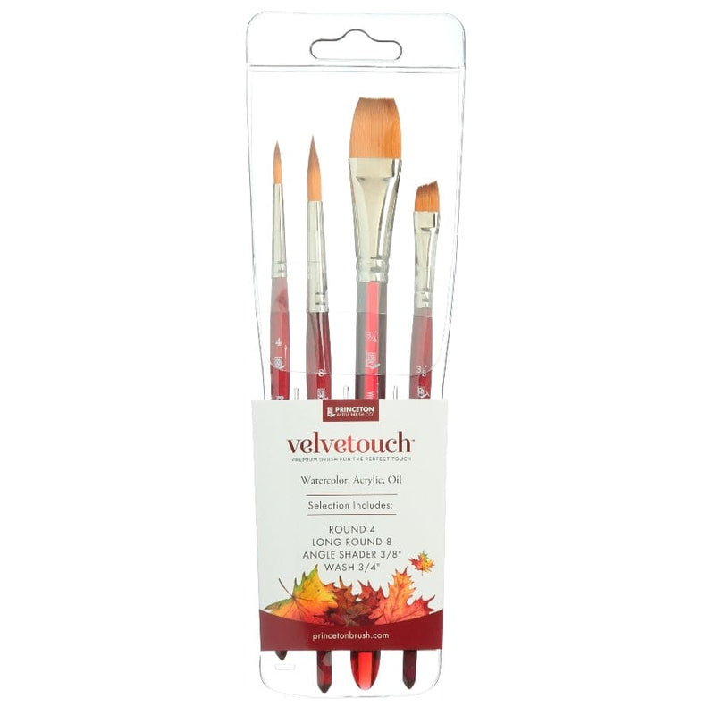 Princeton Velvetouch 3950 Synthetic Short Handle Brush Professnal 4PC Set