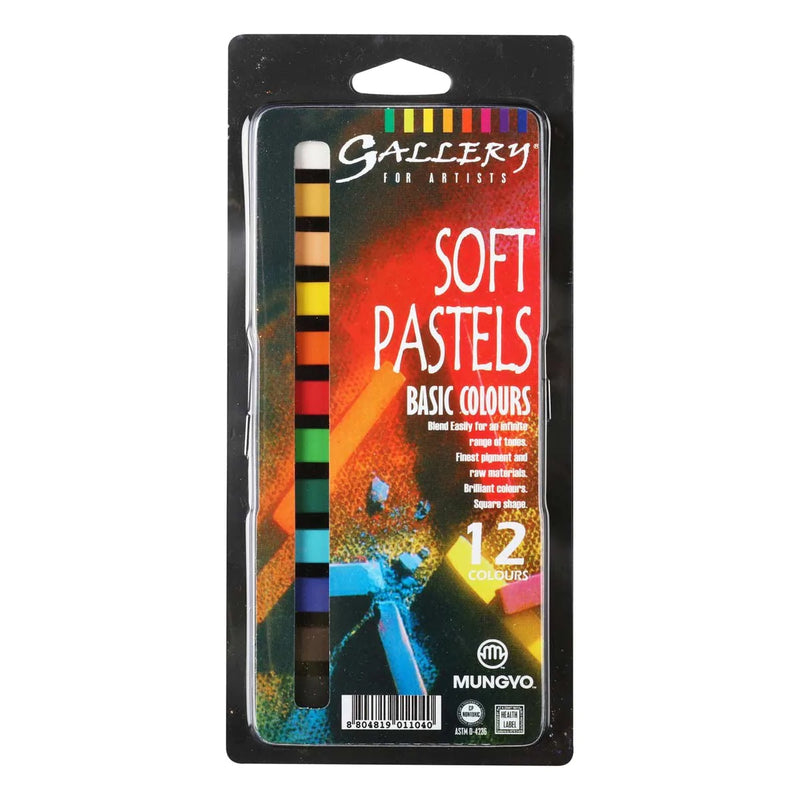 Orange Red Mungyo Square Pastels Basic Colours Set of 12 Pastels & Charcoal