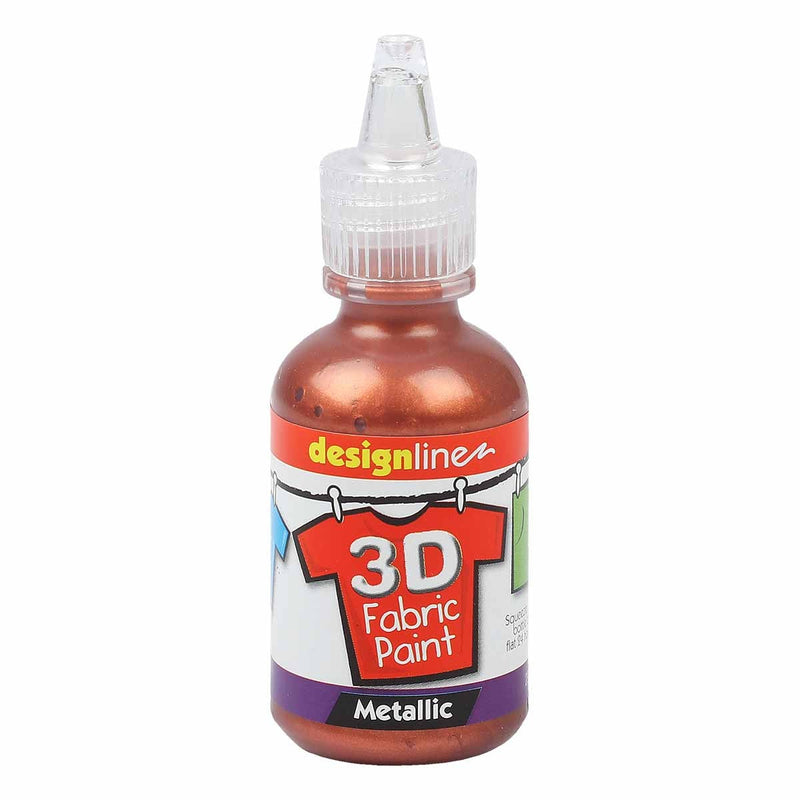 Orange Red Design Line Fabric Paint Solid Bronze 29.5ml Fabric Paints and Dyes