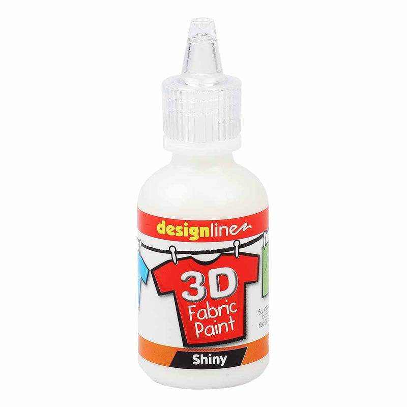 Orange Red Design Line Fabric Paint Bright White 29.5ml Fabric Paints and Dyes