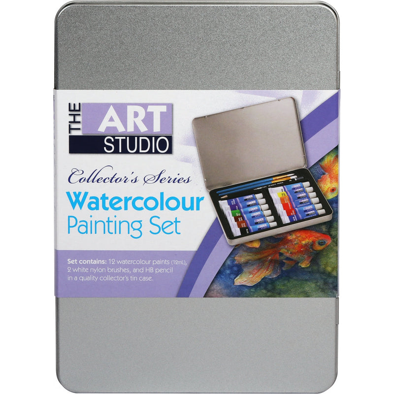 Dark Gray The Art Studio Collector's Series Watercolour Painting Tin Set Watercolour Painting Sets