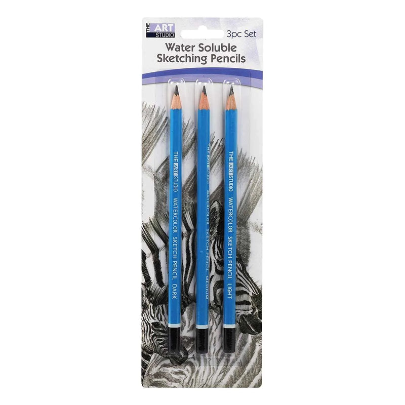Steel Blue The Art Studio Watercolour Sketching Pencils 3 Pieces Drawing and Sketching Sets