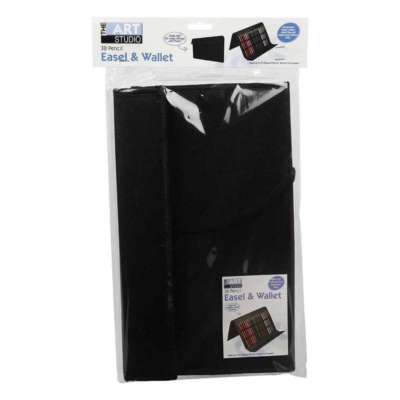 Black The Art Studio Easel & Wallet holds 38 Pencils Drawing Accessories