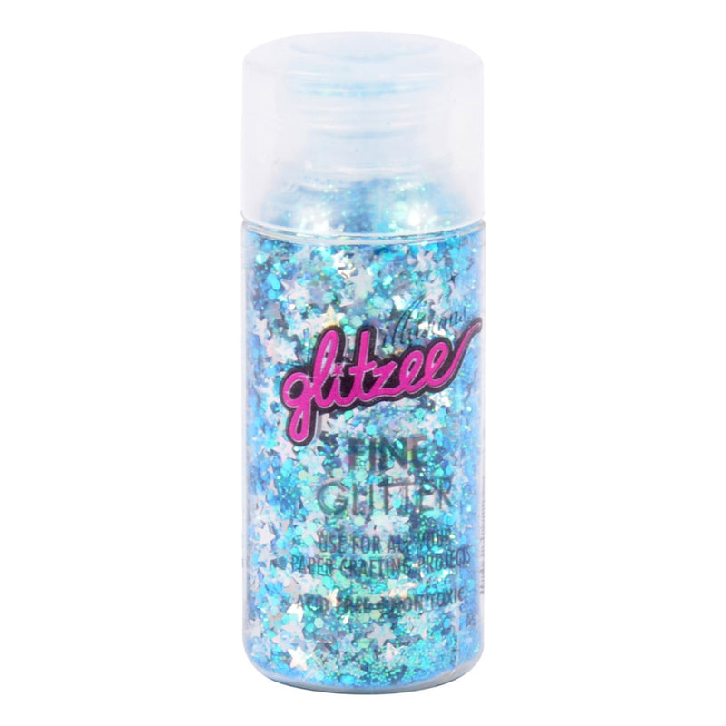 Pale Violet Red Glitzee Glitter 12gm Silver Stars+ C11 Glitter