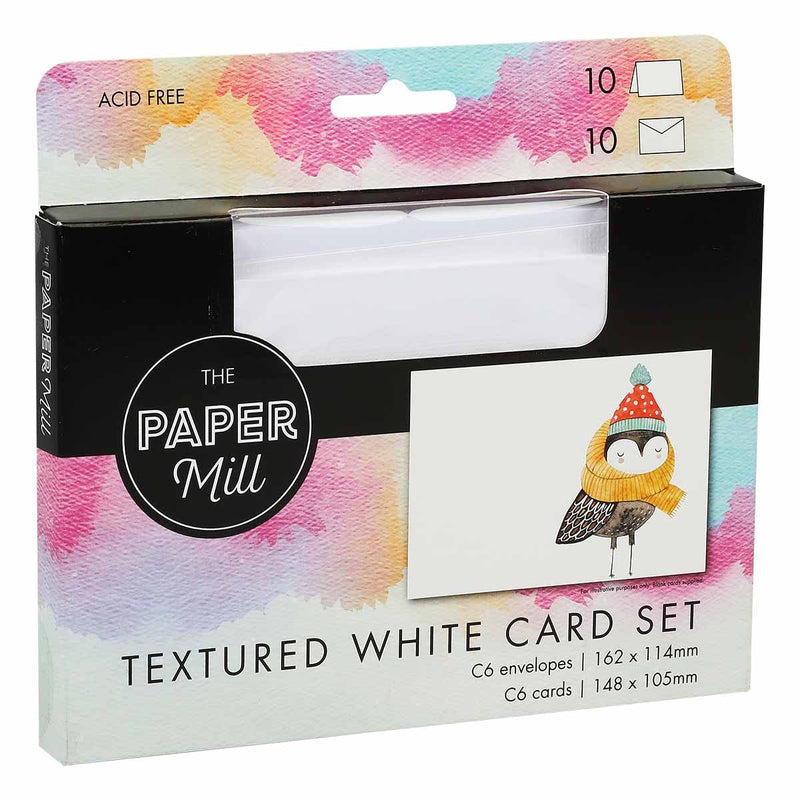 Lavender The Paper Mill Textured White Cards with Envelopes C6 10 Pack Cards and Envelopes