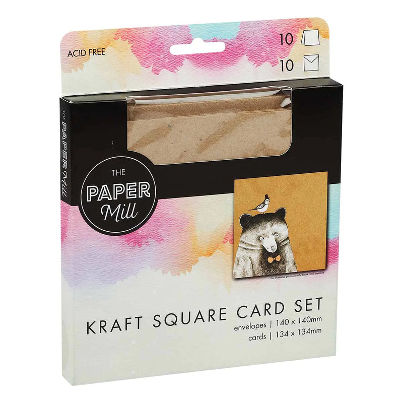 The Paper Mill Square Kraft Cards and Envelopes 20 Pack