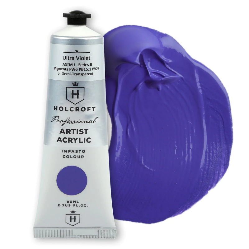 Holcroft Professional Acrylic Impasto Paint Ultra Violet 80ml