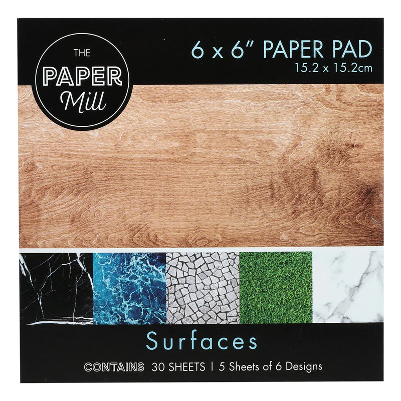 The Paper Mill Paper Pad Surfaces Designs 6 x 6 Inch 30 Sheets