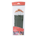Dim Gray Eraldo Di Paolo Gold Taklon Long Handle Acrylic Brush Set 12 Pack Brushes