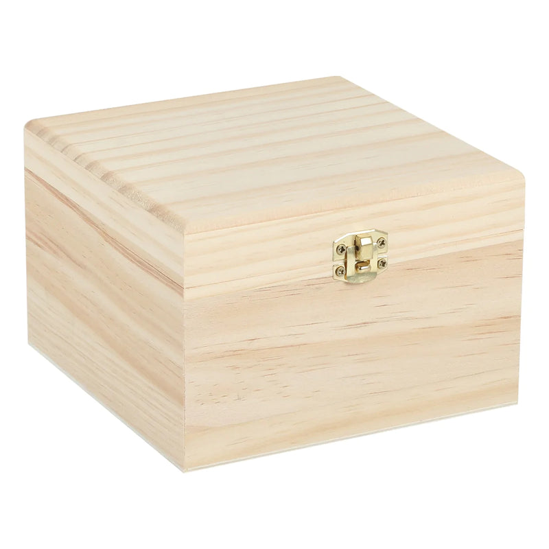 Urban Crafter Rolled Edge Pine Box with Latch 15 x 15 x 10cm