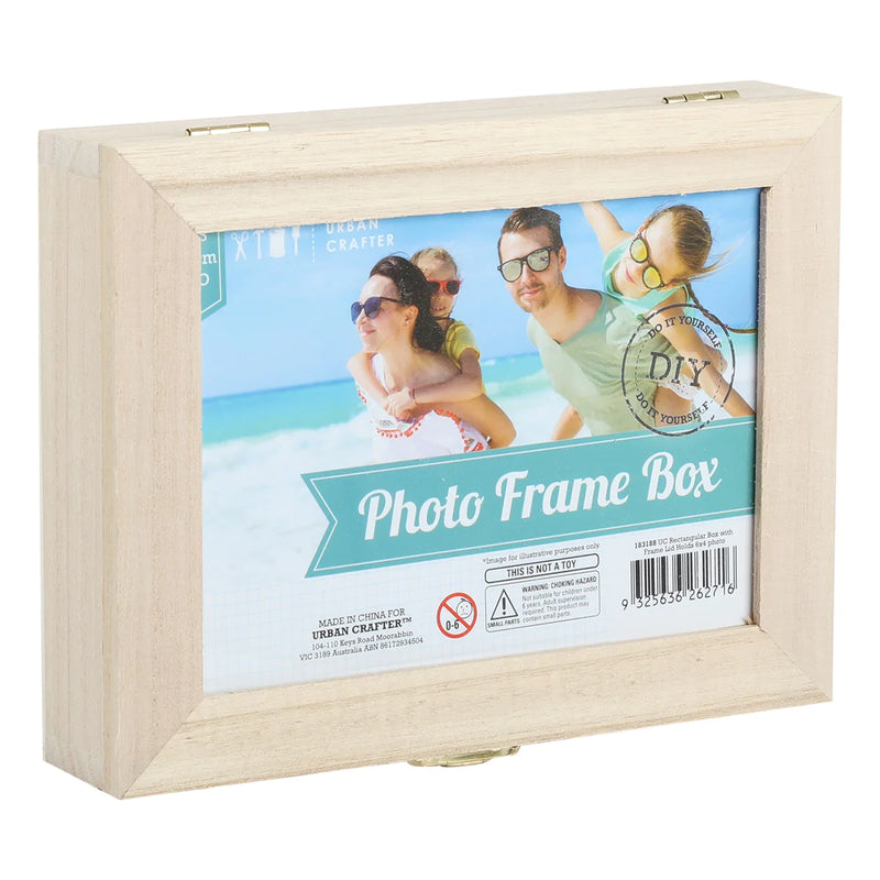 White Smoke Urban Crafter Rectangular Photo Frame Box Lid Holds 6 x 4 Photo Frames