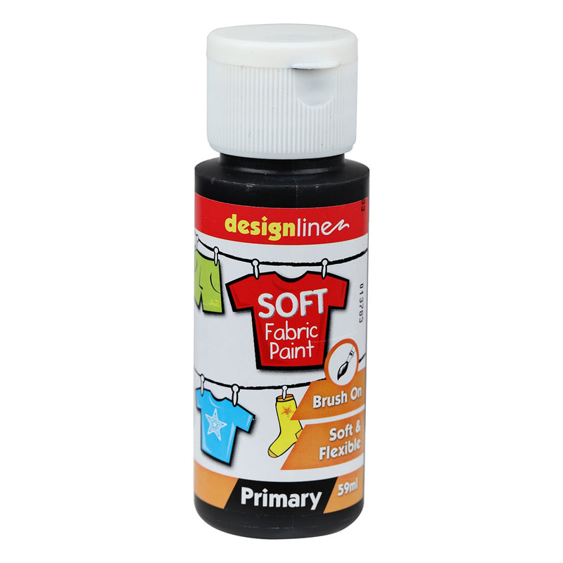 Firebrick Design Line Soft Fabric Paint Black 59ml Fabric Paints and Dyes