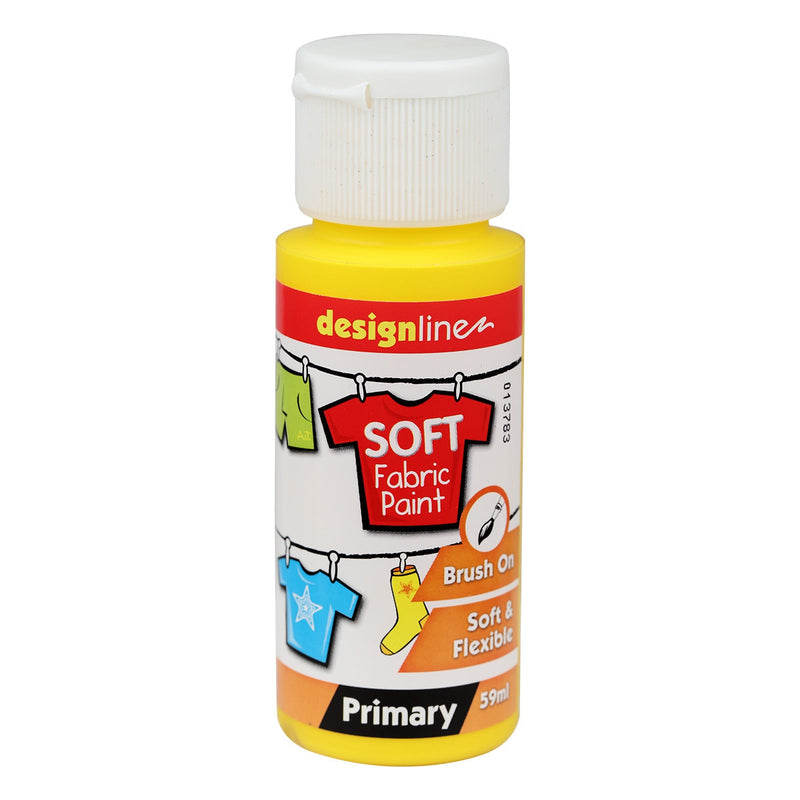 Firebrick Design Line Soft Fabric Paint Yellow 59ml Fabric Paints and Dyes