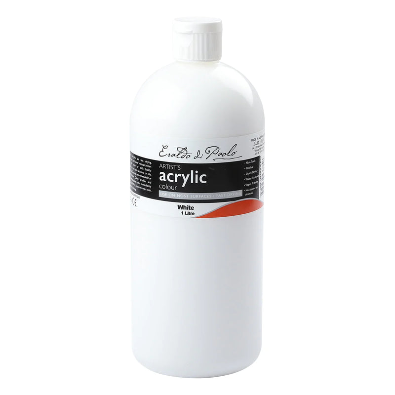 Light Gray Eraldo Di Paolo Acrylic Paint White 1 Litre Acrylic Paints