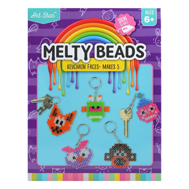 Art Star Iron on Melty  Beads Keychain Faces Makes 5