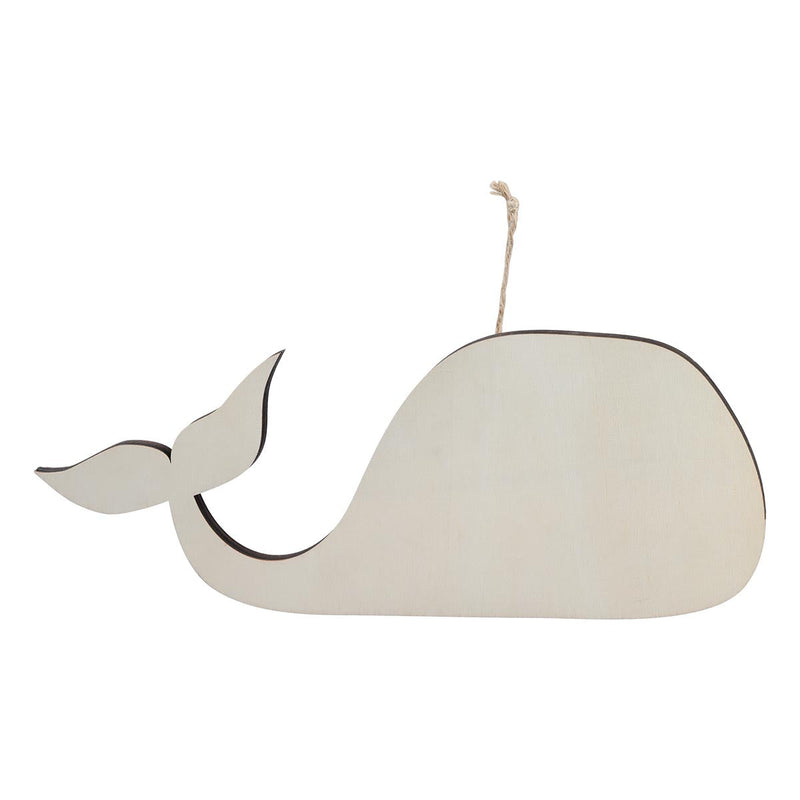 Light Gray Urban Crafter Plywood Hanging Whale Decoration Objects