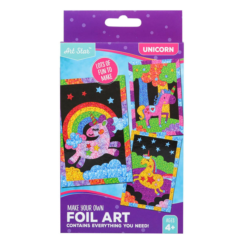 Olive Drab Art Star Foil Art Set Unicorn Makes 3 Kids Craft Kits
