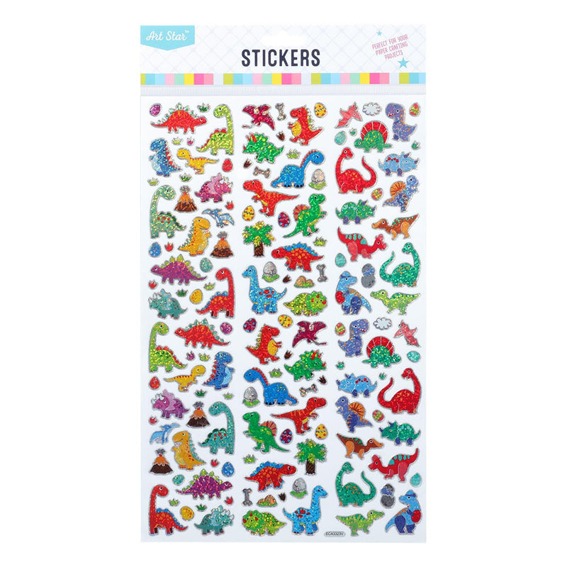White Smoke Art Star Golden Outline Laser Stickers - Dinosaurs Stickers