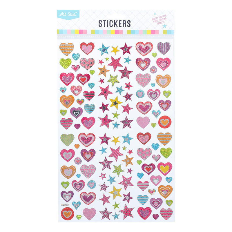 Rosy Brown Art Star Golden Outline Laser Stickers-Stars & Hea Stickers