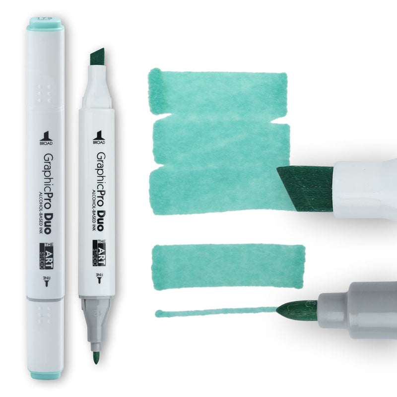 Medium Aquamarine The Art Studio GraphicPro DuoTip Broad & Fine Marker Aqua Mint Pens and Markers